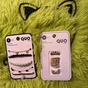 Gold and Black Bracelet and Ring Set